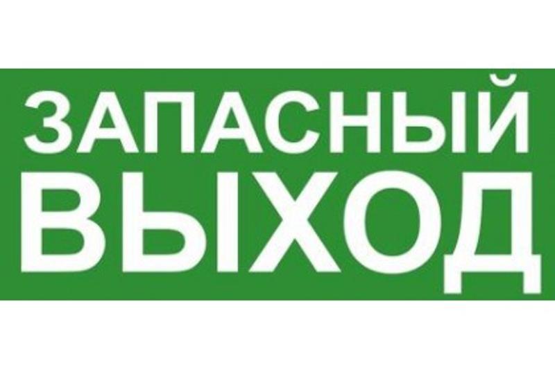 Эвакуационный знак ЭП19 ЗАПАСНЫЙ ВЫХОД 140x280 мм